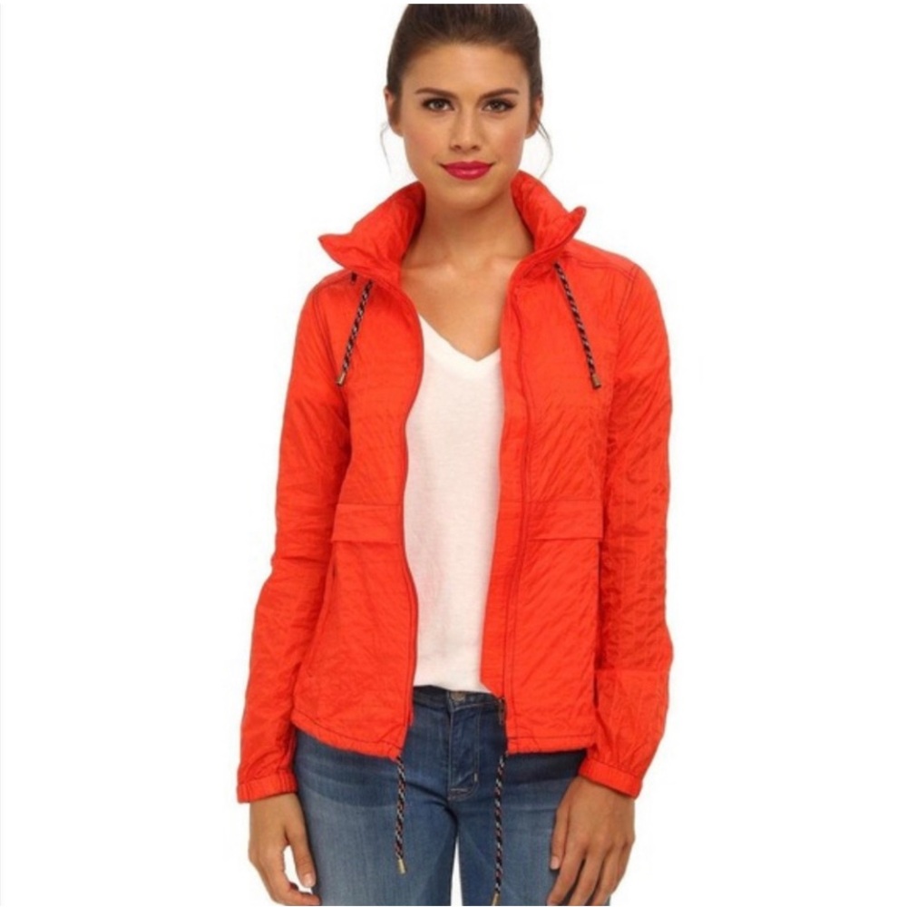 Free People Red Bomber Outdoor Waterproof Lightweight Summer Jacket Size L